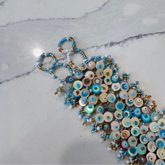 Handmade Boho Gypsy Bead and Sequins Wristlet - Picture 8 of 10